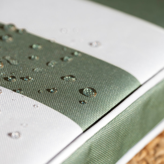 Galette de chaise imperméable déhoussable à rayures ARCACHON - Vert Olive