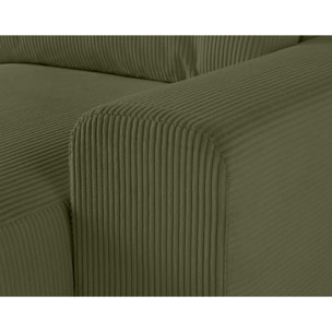 Garance - canapé modulable d'angle gauche - 6 places - en velours côtelé - Vert