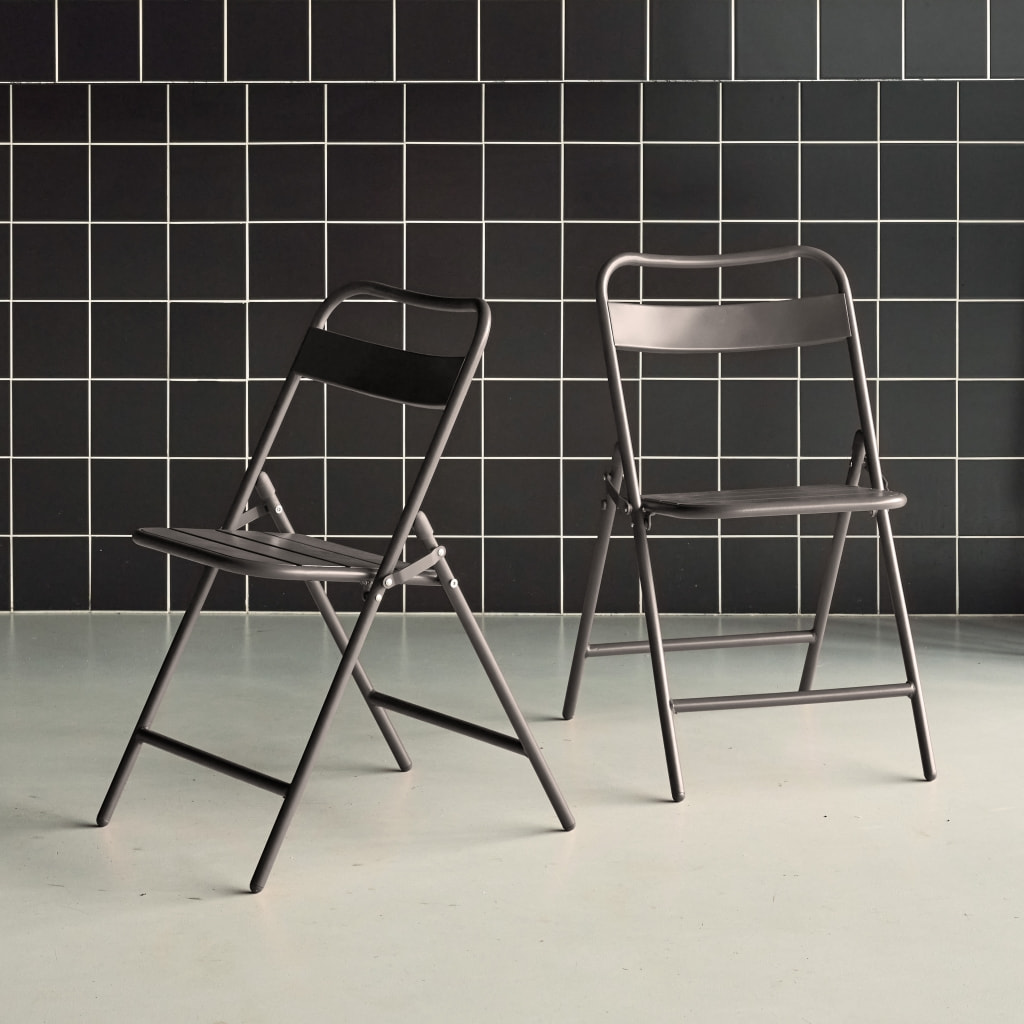 Chaise de jardin pliante acier (lot de 2) AMÉLIA