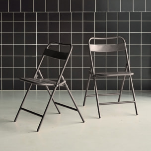 Chaise de jardin pliante acier (lot de 2) AMÉLIA
