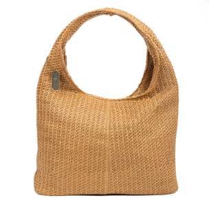Berbenno Borsa a spalla Donna. Realizzata in rafia sintetica con design intrecciato.