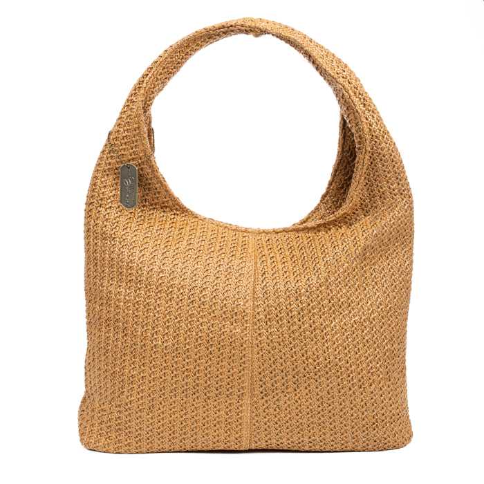 Berbenno Borsa a spalla Donna. Realizzata in rafia sintetica con design intrecciato.