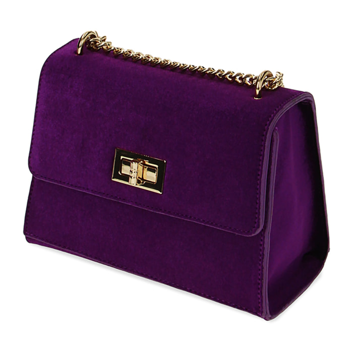 Borsa a tracolla viola in velluto