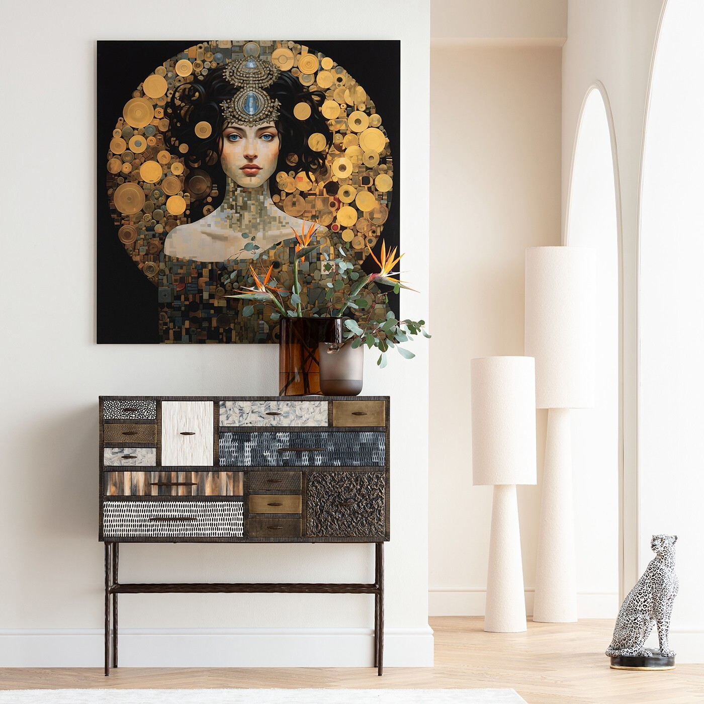 Lampadaire Marleen Boucle 130cm beige Kare Design