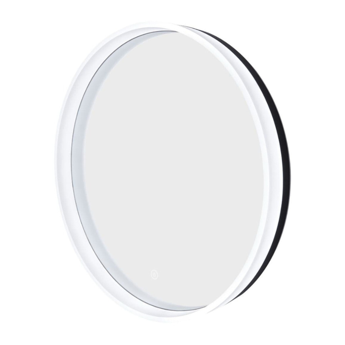 Miroir mural rond de 60 cm, avec éclairage LED et capteur, bord transparent lumineux, mémoire réglages (SATZFULED60)