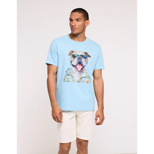 Camiseta Manga Corta Azul - Leesin