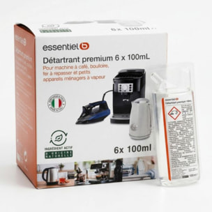 Détartrant ESSENTIELB Premium 6x100mL - idéal expresso broyeur - efficace contre le calcaire
