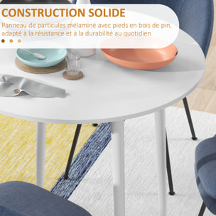 Table à manger ronde 4 personnes - table ronde extensible - table pliable 2 abattants - dia. 89 x 73H cm - bois blanc