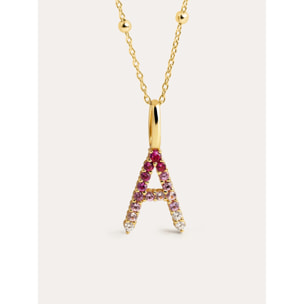 Charm Letter Spark Sakura Argento Placcato Oro