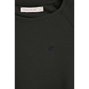 Maglietta nera Hesperia con monogramma ricamato