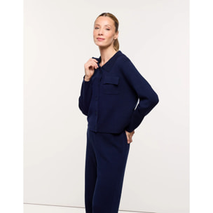 Chaqueta de Punto Azul Marino - Ramphara