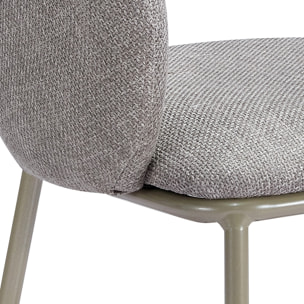 Lot de 2 chaises de salle à manger Tomasucci JADE', en tissu, gris, platine, 57 × 54 × 80 cm