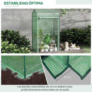 Outsunny Invernadero Jardín con Puerta Enrollable Cultivos Plantas 100x51x170 cm