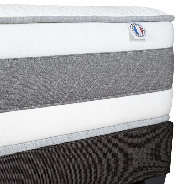 Matelas Sublime, 22 cm, Mémoire de Forme et Mousse Haute Densité, Soutien Mi-Ferme, Déhoussable, Fabrication Française