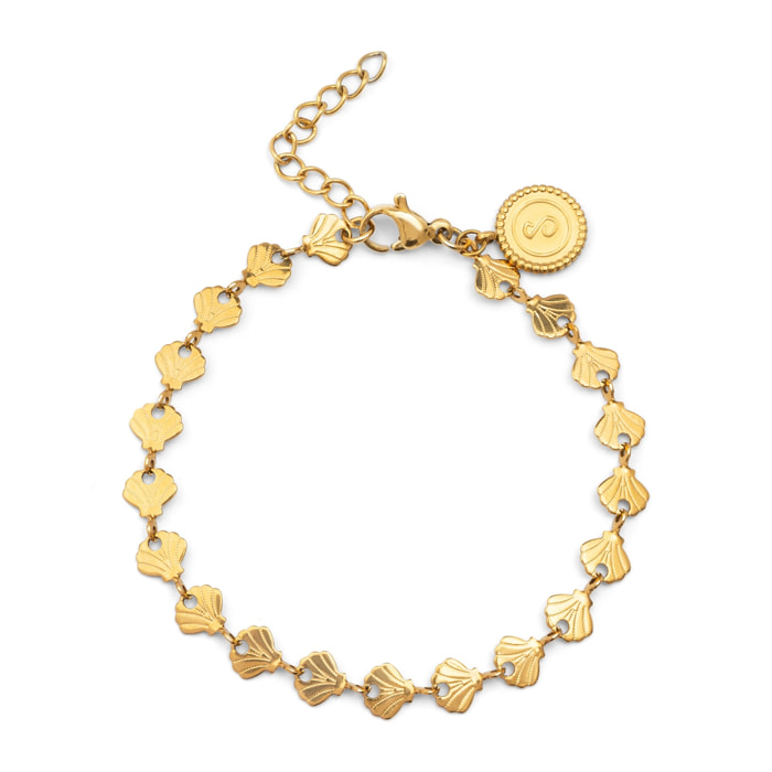 Pulsera Shells Acero Baño Oro