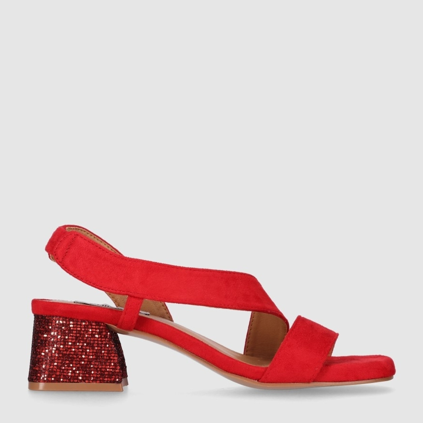 Sandalias de Tejido - Rojo - Tacón: 5 cm
