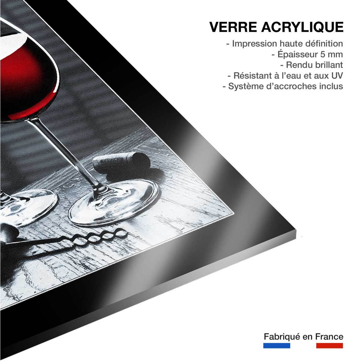 Tableau vin verres de vin rouge  Tableau plexiglas