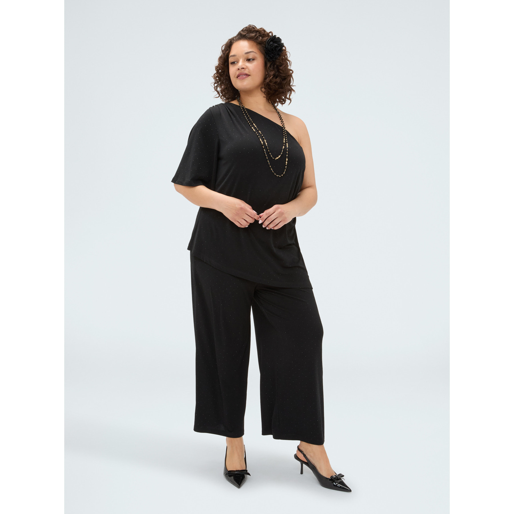 Fiorella Rubino - Pantaloni in jersey con punti luce - Nero