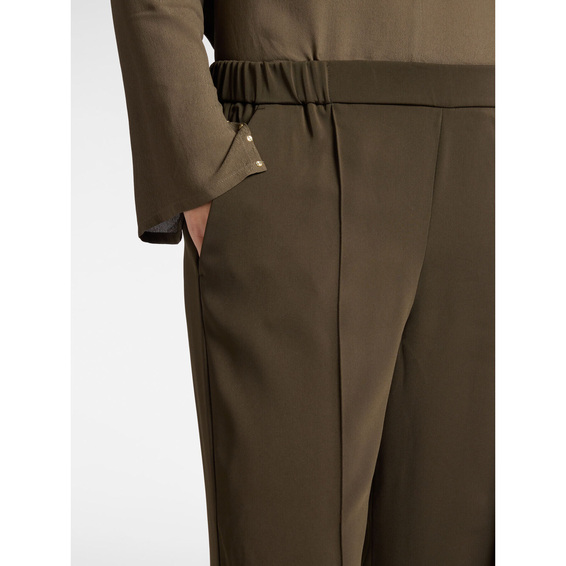 Elena Mirò - Pantalones de pierna ancha - Verde militare