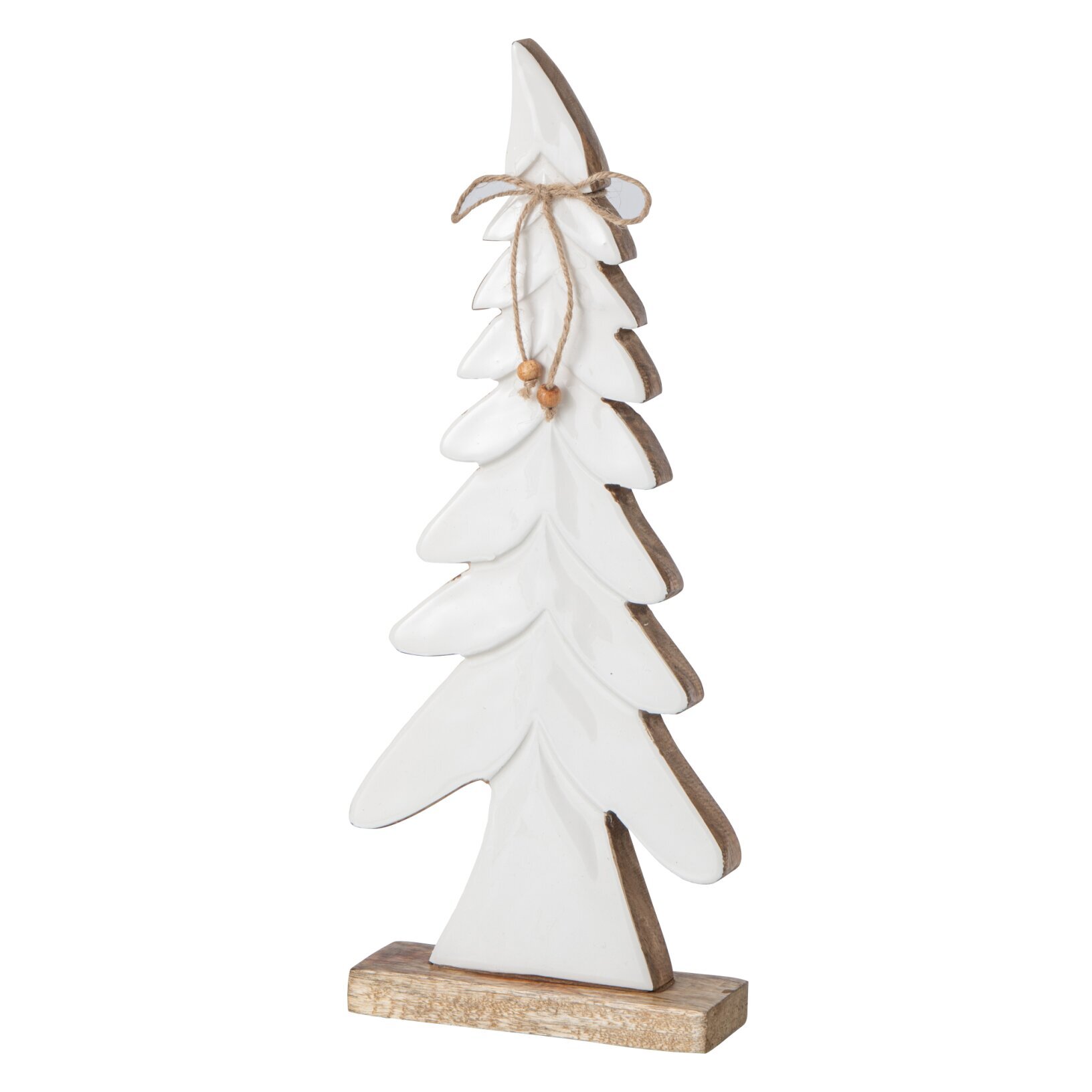 J-Line Pin nœud - bois de manguier - naturel/blanc - small