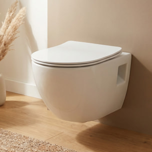 Project WC suspendu sans bride avec abatant softclose, blanc (SATWCPRO010RREXP)