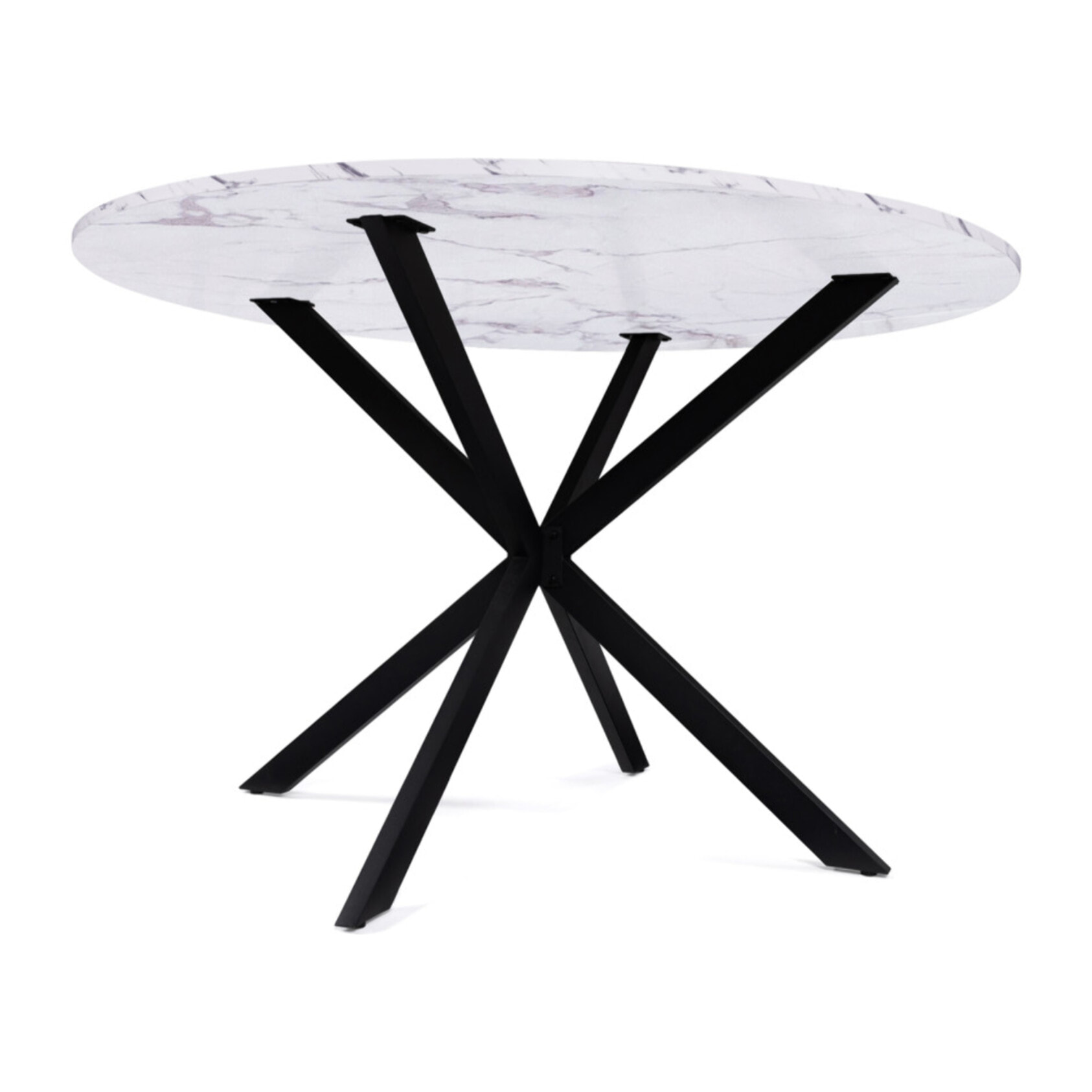 Table à manger ronde Soline Ø110cm effet marbre