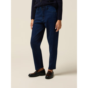 Oltre - Jeans regular con cristalli - Blu