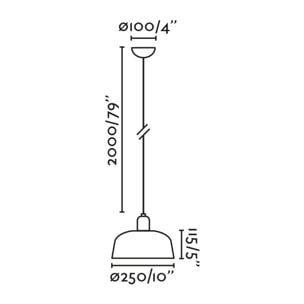 TATAWIN M métal 1L Lampe suspension noire