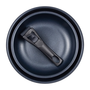 Set de 2 sartenes de ø24ø28cm en aluminio prensado black click&cook san ignacio