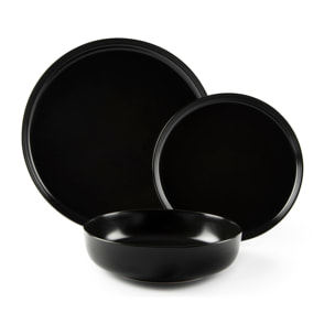 Service assiettes 12 pièces Excelsa – Nordic, Céramique Noire