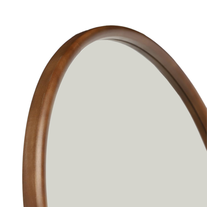 Miroir arche sur pied bois d'hévéa pied en acier 170cm LIAM