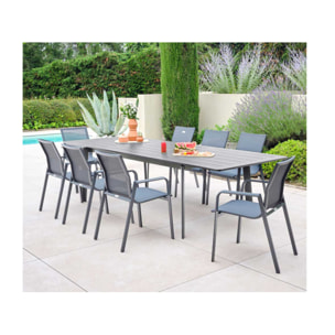NAIROBI GRIS - Ensemble table et chaises de jardin  - Gris Anthracite