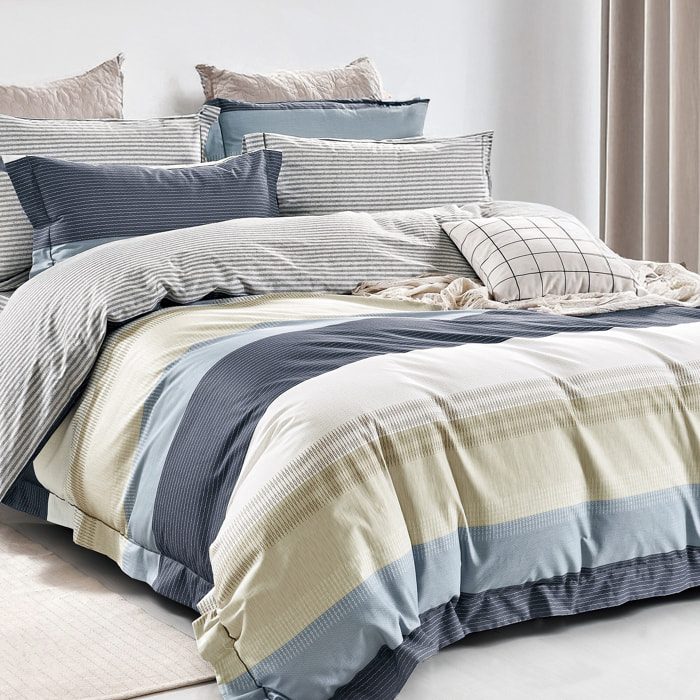 Parure housse de couette avec taie à volant 100% coton - Layera