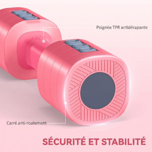 Haltères réglables total 5 Kg max. - haltères évolutives design rose