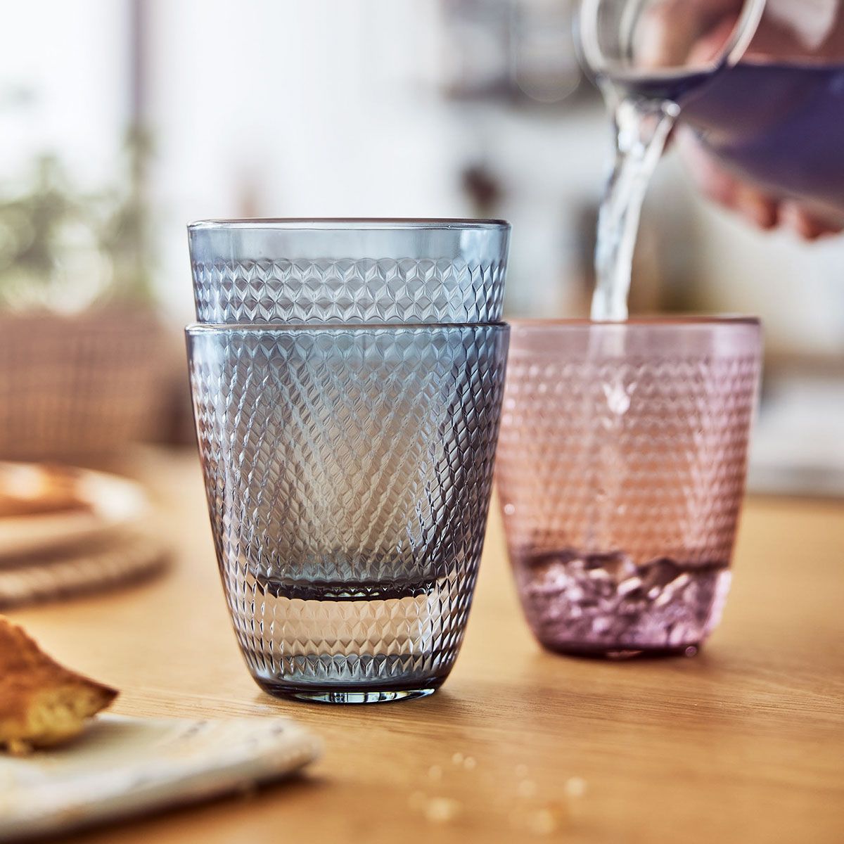 6 Verres bleus 31 cl Pampille Color
