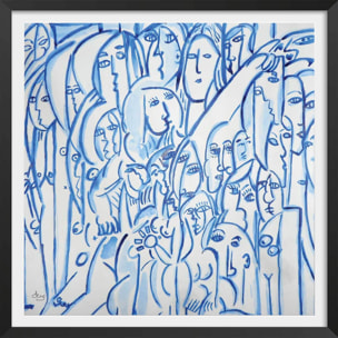 Affiche reproduction abstraite"" par là "" Affiche + cadre en bois - Noir