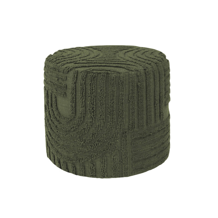 Pouf rond bouclette tuftée NUBA