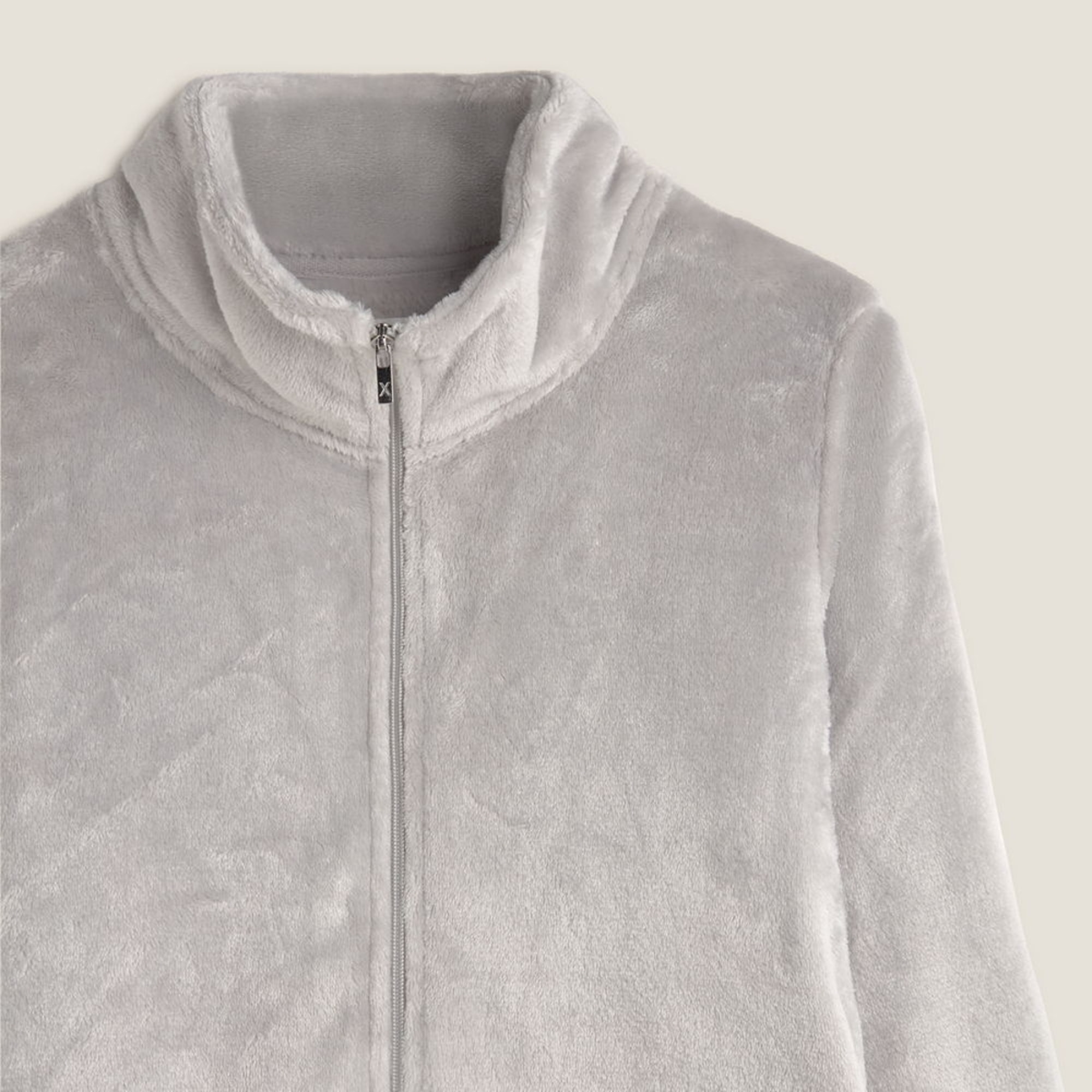 Bata polar capucha Yanu color gris Poliéster