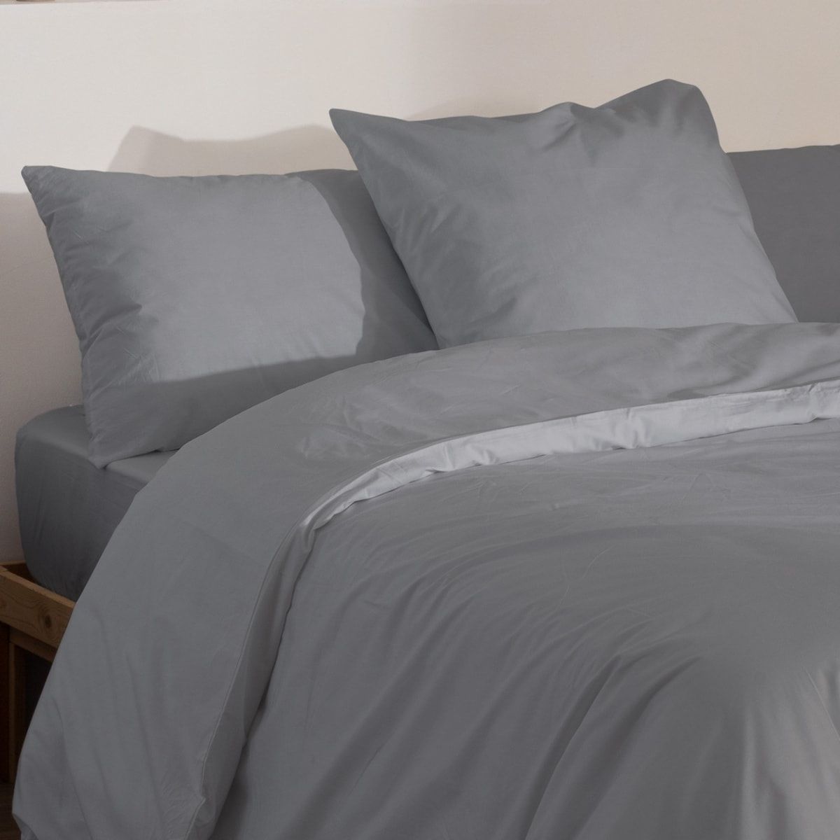 Housse de couette GRIS 100% coton 79 cm/2