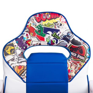 Silla gaming DRW Sticker Blanco Azul DRW