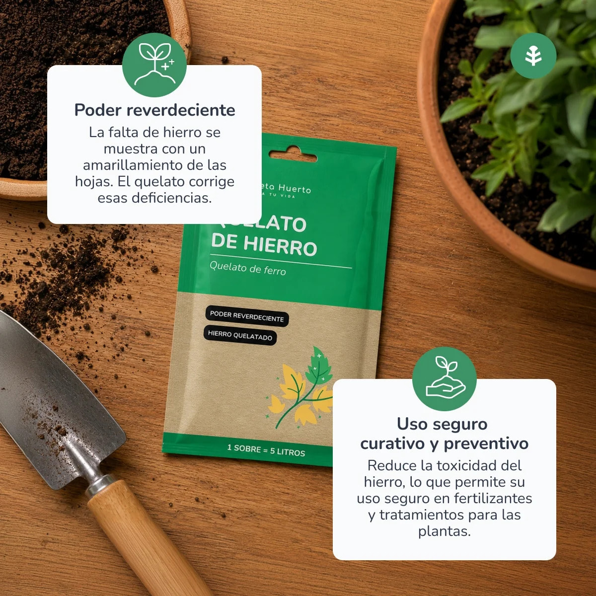 Quelato de Hierro Planeta Huerto Sobre para 5 L