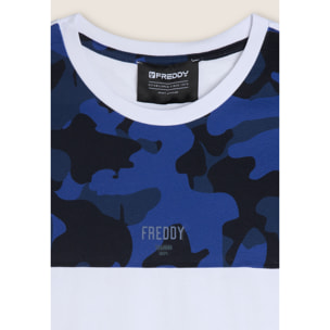 T-shirt con Inserto Camouflage