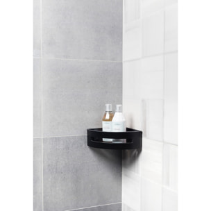 Panier d'angle pour la douche en acier inoxydable 16,5cm, Noir (SATDPOLROHMC)