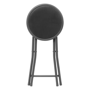 Tabouret pliant velours gris