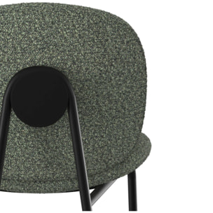 Lot de 2 chaises pour îlot central en tissu bouclé vert 63,5 cm - Iris