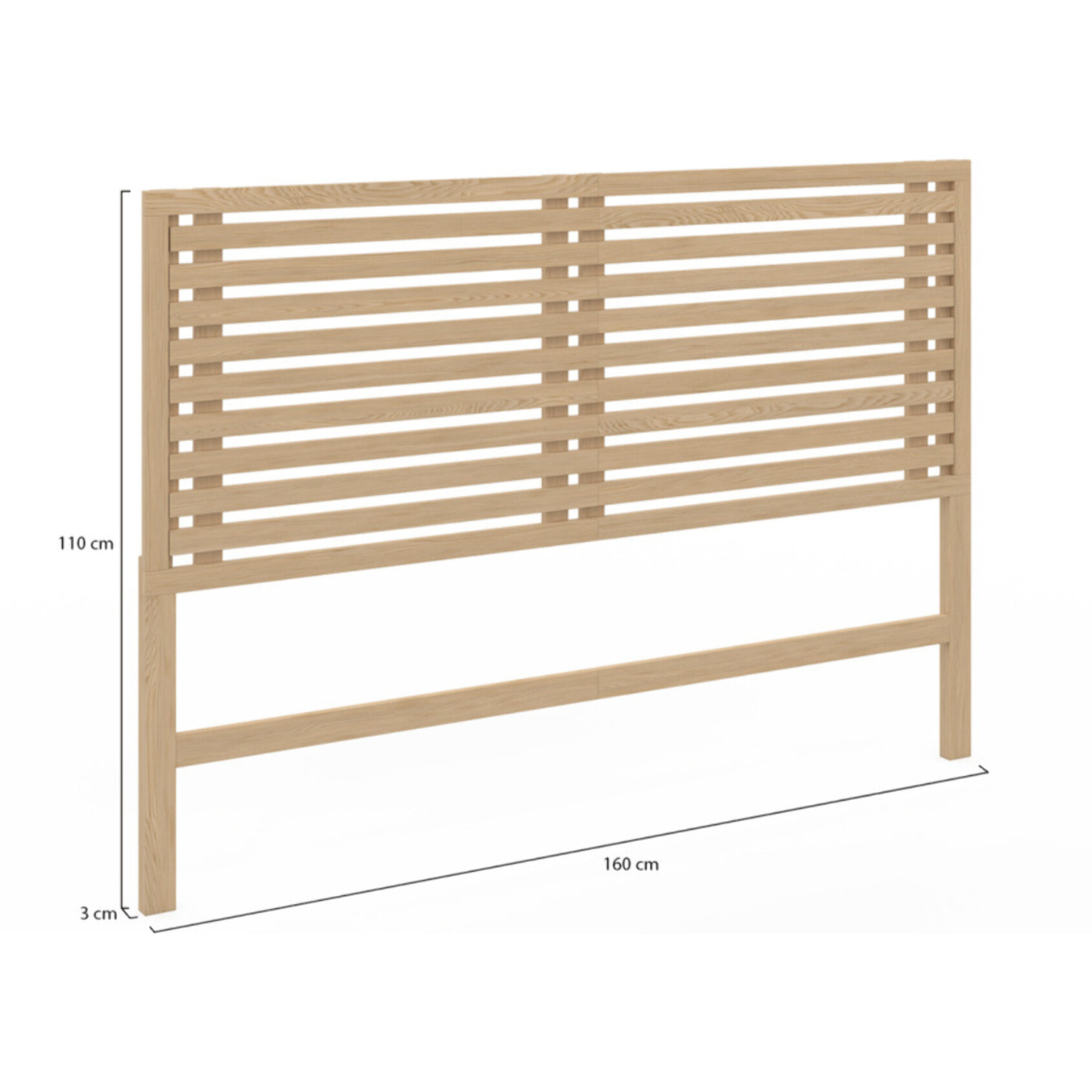 Tête de lit sur pieds Ava en tasseaux 160cm