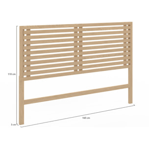 Tête de lit sur pieds Ava en tasseaux 160cm