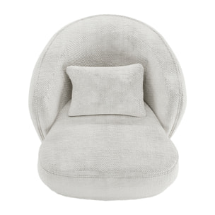 Fauteuil design tissu chenille blanc