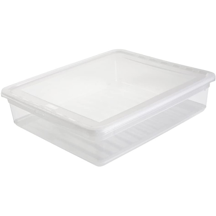 Cajas de almacenaje, natural transparente, 39 x 33.5 x 9 cm