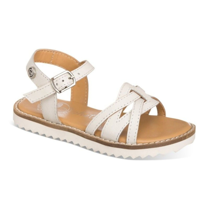 Sandalia blanca en piel para NIÑA, con suela moderna y cómoda